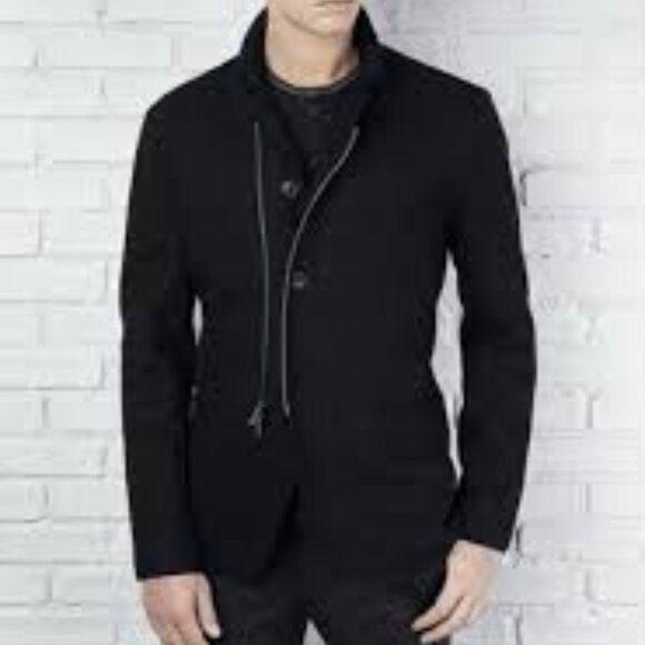 John Varvatos Collection Slim-fit Convertible Soft Wool Jacket Size L - Picture 15 of 15